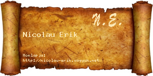 Nicolau Erik névjegykártya